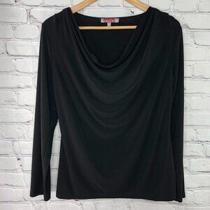 Carol Rose draped neck essential black top